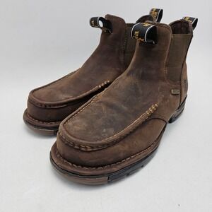 Georgia Boot GB00156 Mens 5 inch Dark Brown Waterproof Moc Toe Chelsea Work Boot